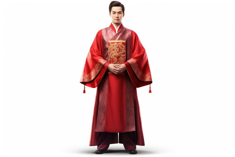 Man wearing chinese costume fashion kimono robe. AI generated Image by rawpixel.