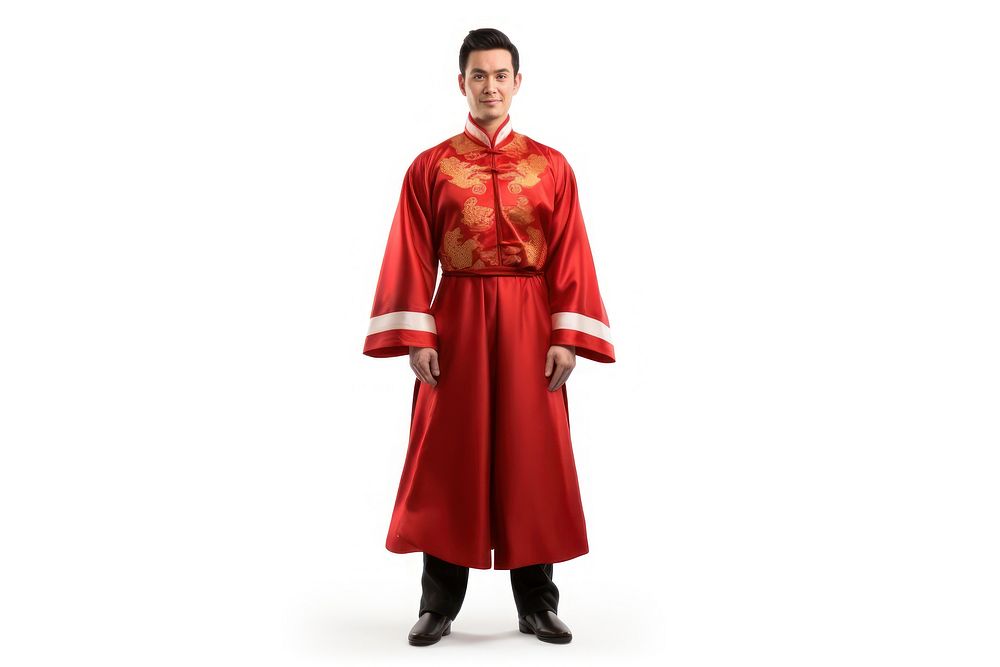 Man wearing chinese costume overcoat fashion dress. AI generated Image by rawpixel.