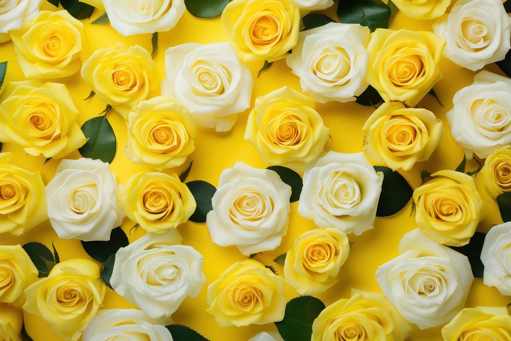 Yellow roses flower petal plant. AI generated Image by rawpixel.