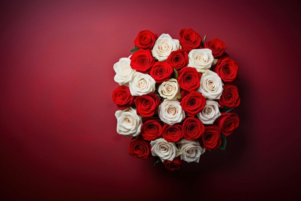 White roses flower plant red. AI generated Image by rawpixel.