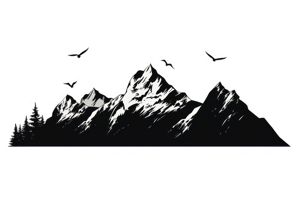 Mountains silhouette outdoors nature. AI generated Image by rawpixel.