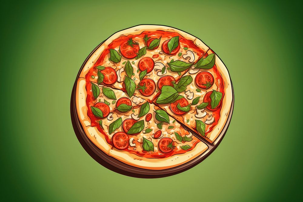 Pizza food dish mozzarella. AI generated Image by rawpixel.