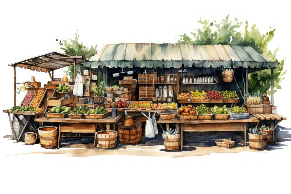 Farmers market outdoors plant food. AI generated Image by rawpixel.