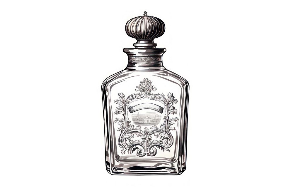 Perfume bottle glass white background creativity. AI generated Image by rawpixel.