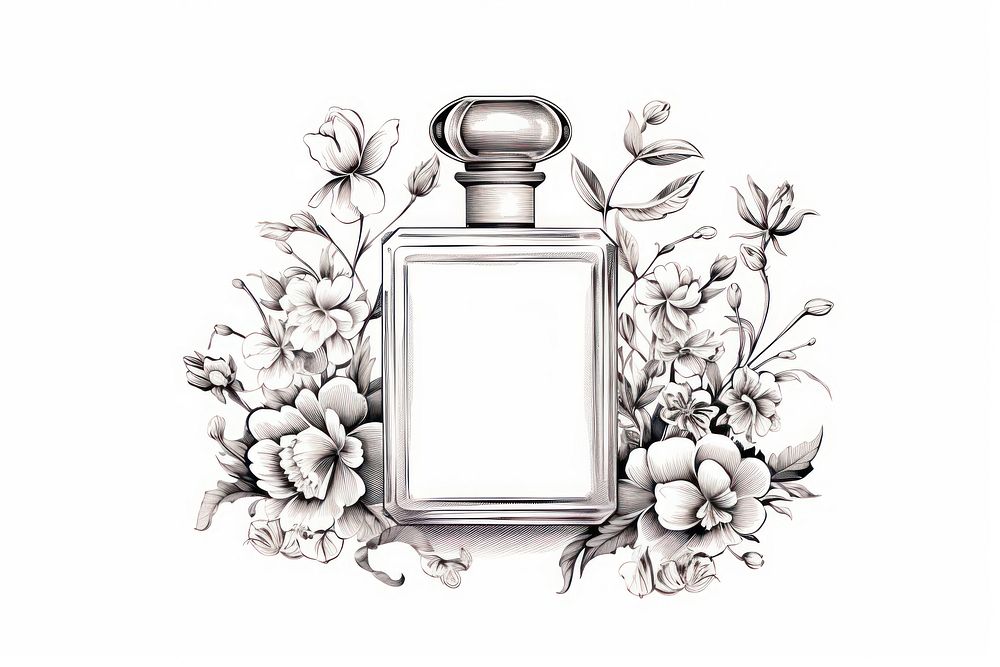 Perfume cosmetics drawing bottle. AI generated Image by rawpixel.