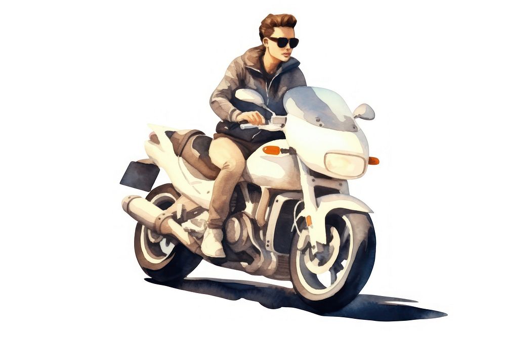Men wearing sunglasses motorcycle vehicle scooter. AI generated Image by rawpixel.