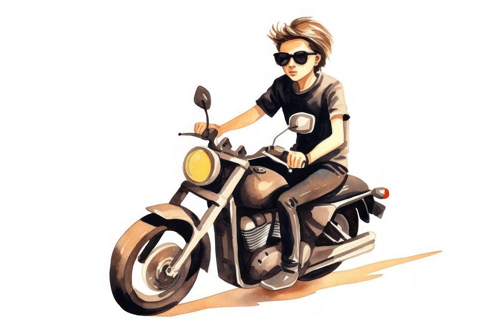 Boy wearing sunglasses motorcycle vehicle riding. AI generated Image by rawpixel.