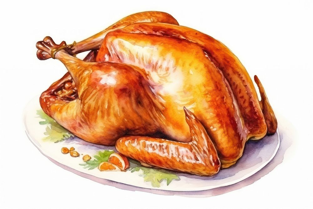 Thanksgiving turkey food dinner plate. AI generated Image by rawpixel.