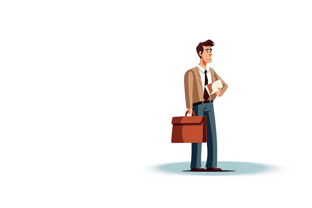 Finding a job cartoon adult human. AI generated Image by rawpixel.