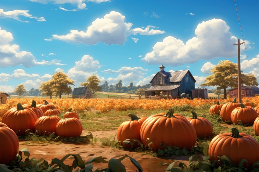 Pumpkin patch vegetable outdoors harvest. AI generated Image by rawpixel.