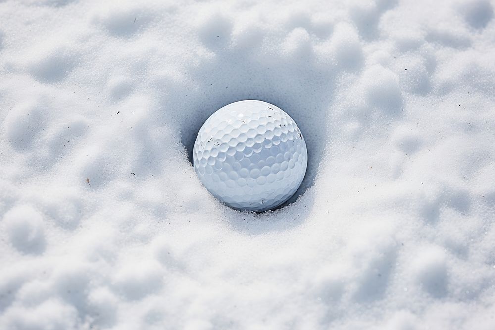 Golf ball on snow golf sports winter. AI generated Image by rawpixel.