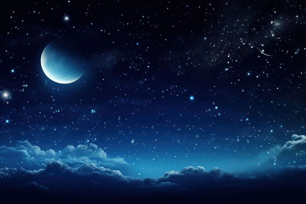 Moon and stars in space backgrounds astronomy universe. 