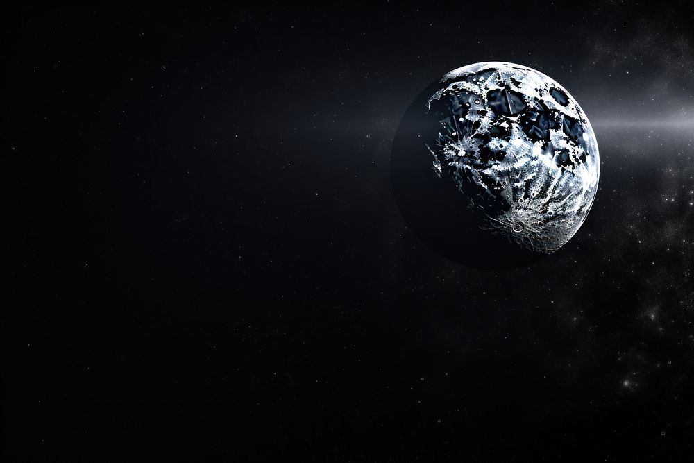 Moon in galaxy astronomy outdoors planet. AI generated Image by rawpixel.