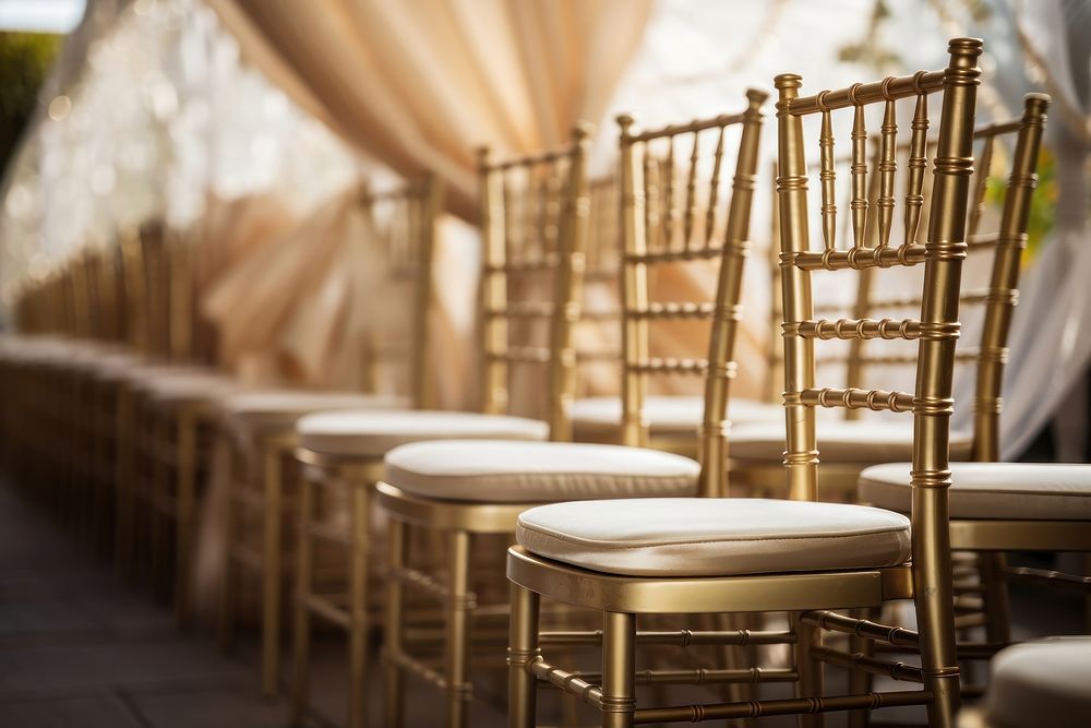 Chiavari chairs furniture wedding architecture. AI generated Image by rawpixel.