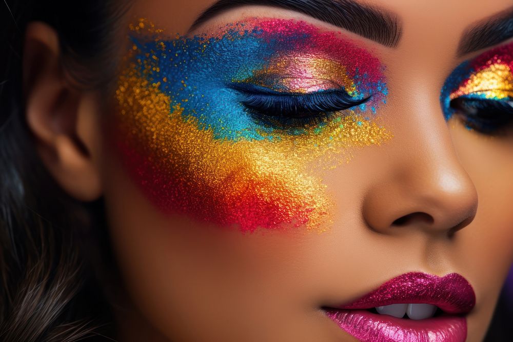 Colorful makeup cosmetics adult celebration. AI generated Image by rawpixel.