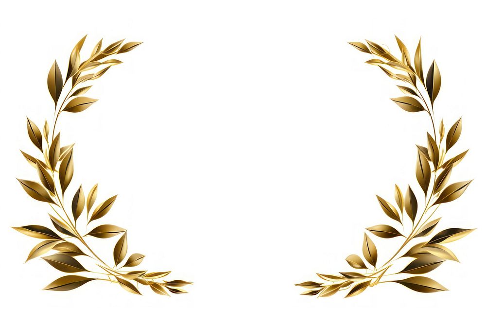 Olive branch frame pattern plant gold. AI generated Image by rawpixel.