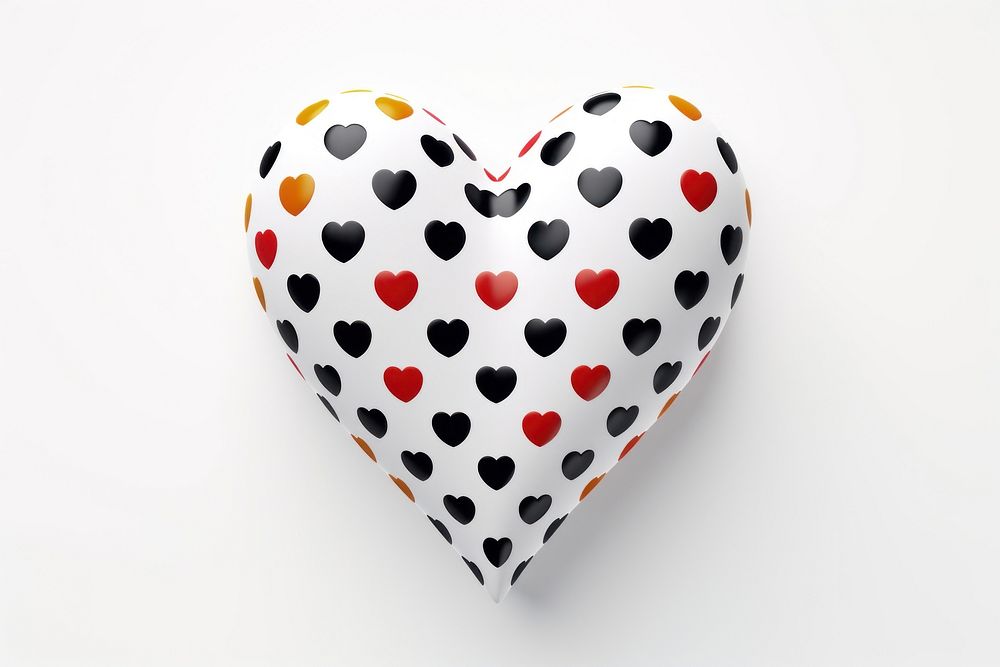 Polka dots heart white background celebration creativity. AI generated Image by rawpixel.