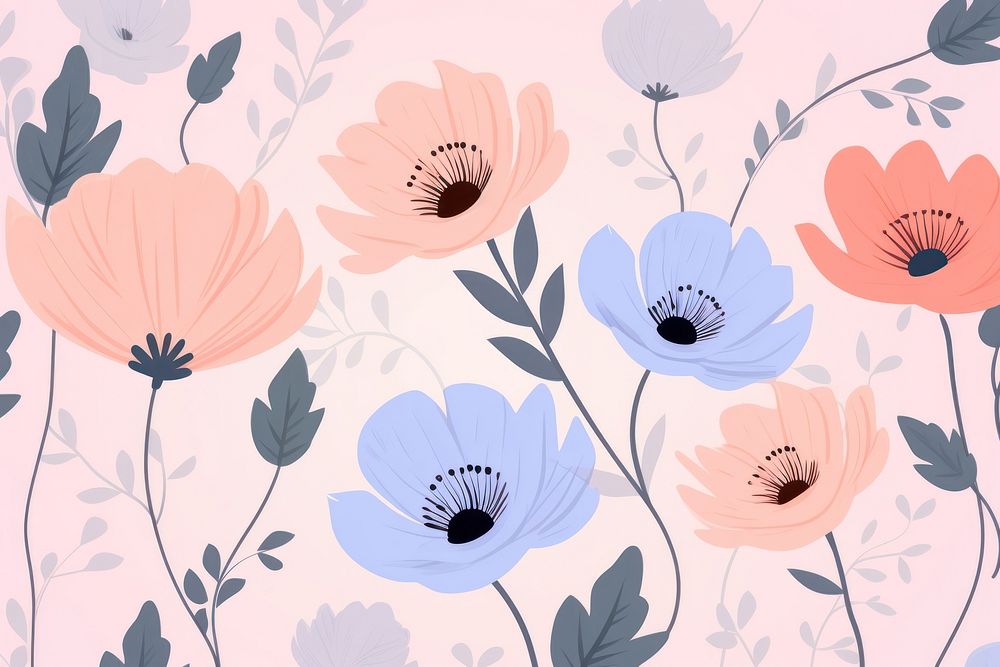 Illustration of cute aesthetic floral pattern flower plant. AI generated Image by rawpixel.