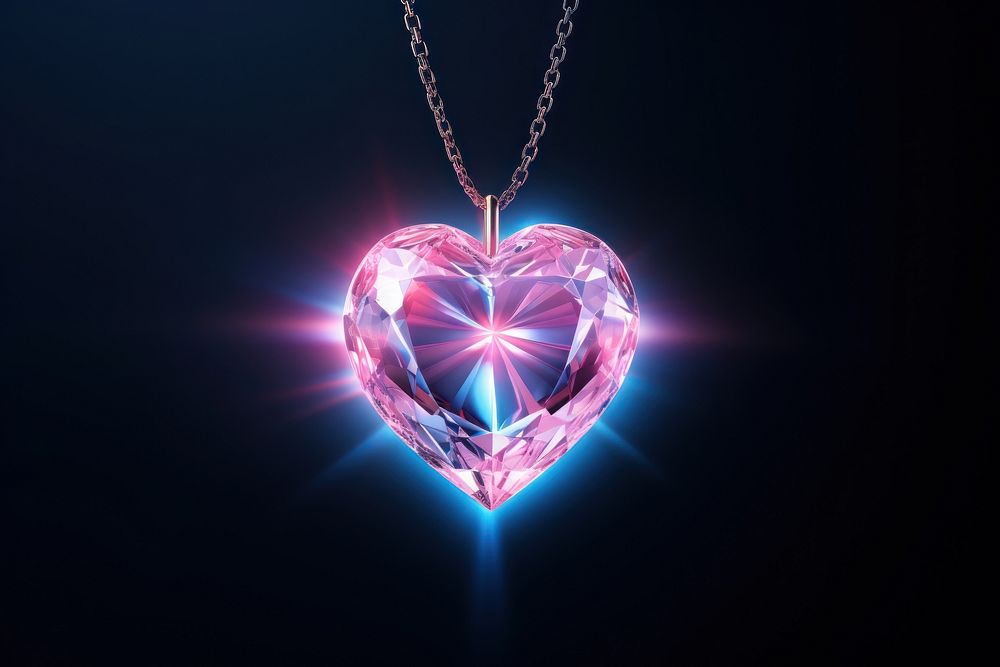 Heart pendant jewelry illuminated celebration. AI generated Image by rawpixel.