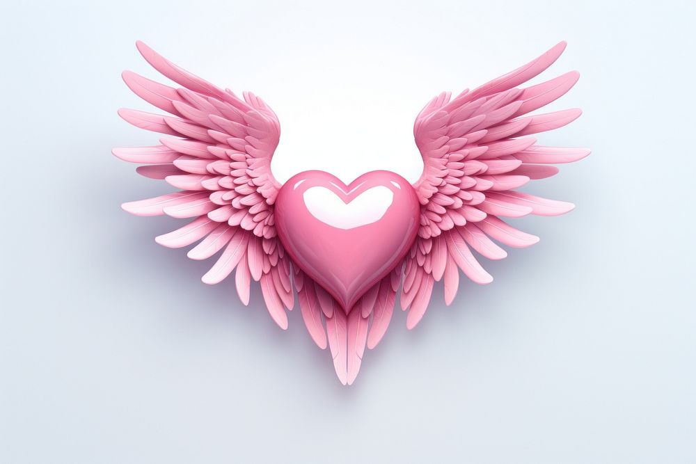 Soft pink heart wing bird creativity. AI generated Image by rawpixel.