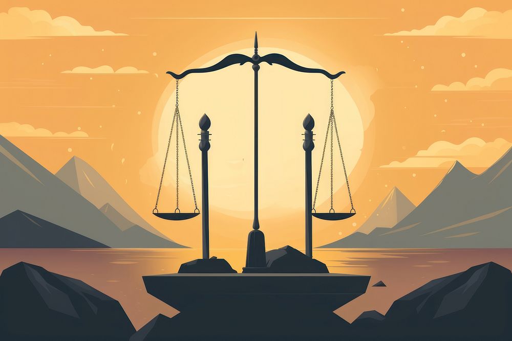 Law and justice outdoors scale sky. AI generated Image by rawpixel.