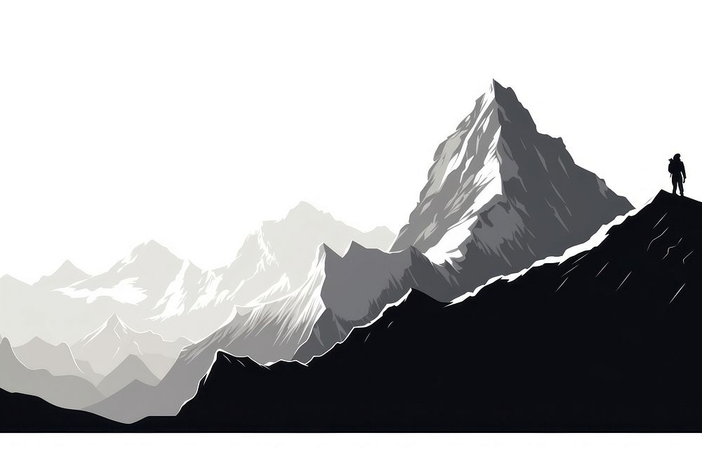 Mountains silhouette landscape adventure. AI generated Image by rawpixel.