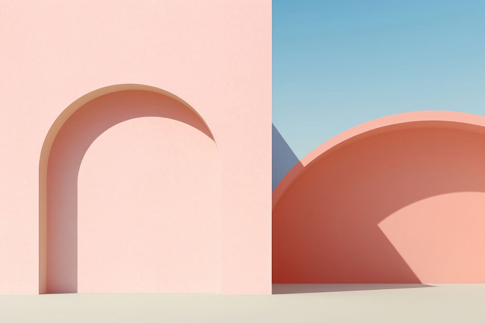 Illustration of minimalist pastel wallpaper architecture backgrounds sunlight. AI generated Image by rawpixel.