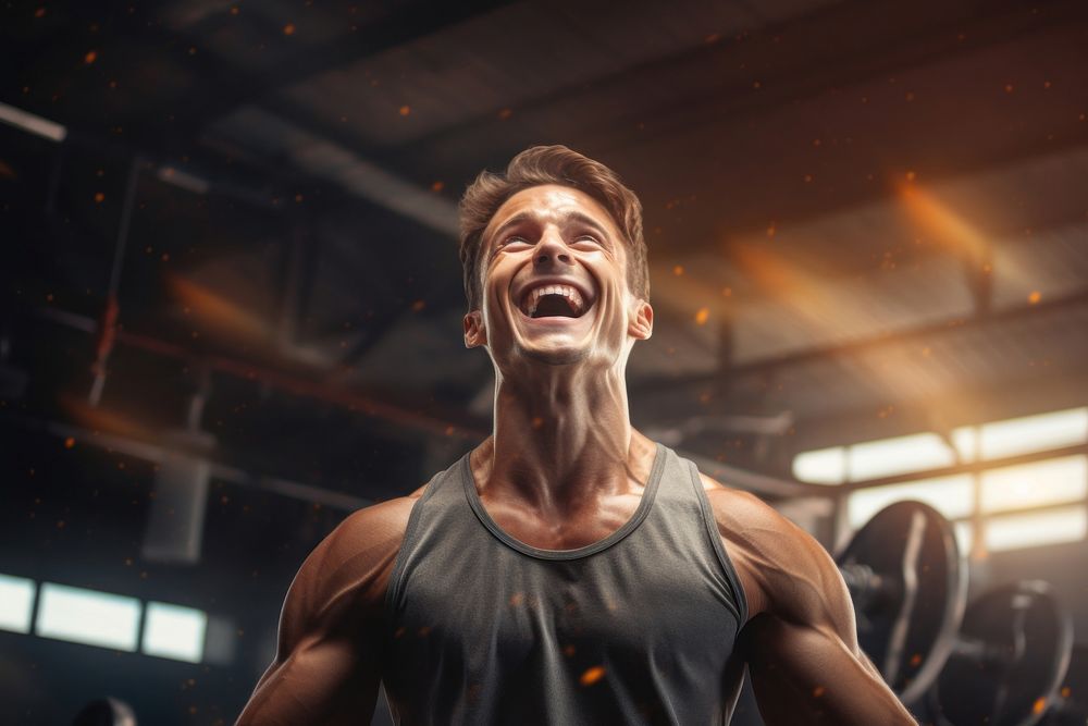 Fitness athlete shouting adult determination. AI generated Image by rawpixel.
