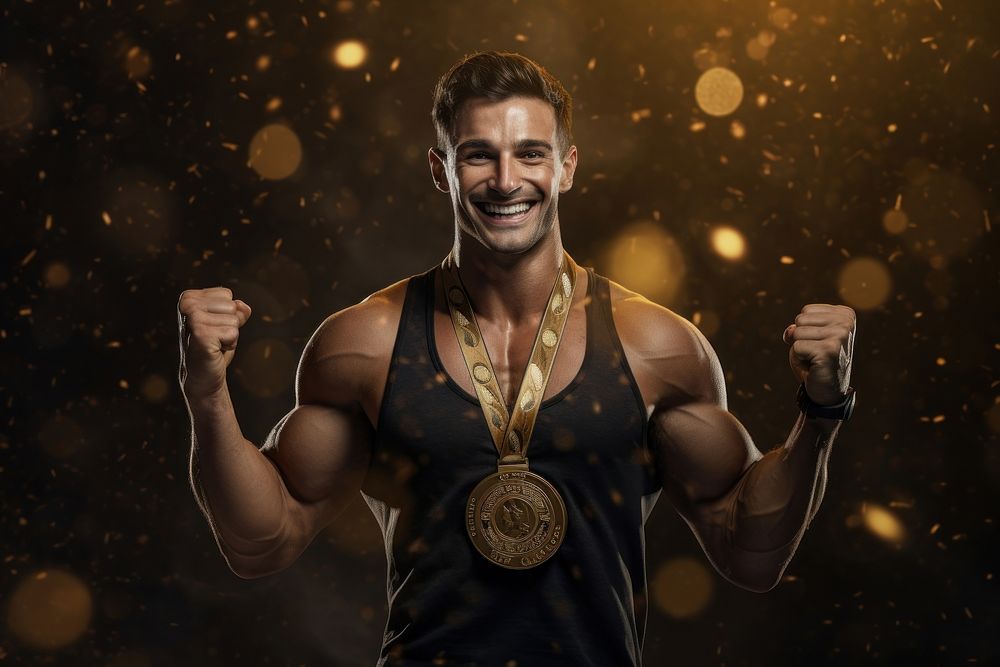 Fitness athlete portrait smile adult. AI generated Image by rawpixel.