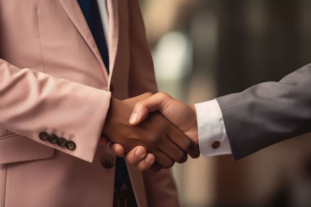 Business men hand handshake agreement. AI generated Image by rawpixel.