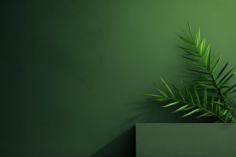 Minimal green background nature plant leaf. AI generated Image by rawpixel.