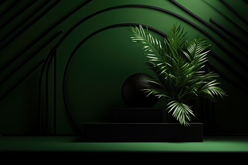 Minimal green background nature plant night. AI generated Image by rawpixel.