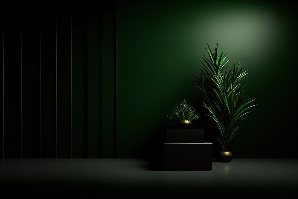 Minimal green background lighting nature night. AI generated Image by rawpixel.