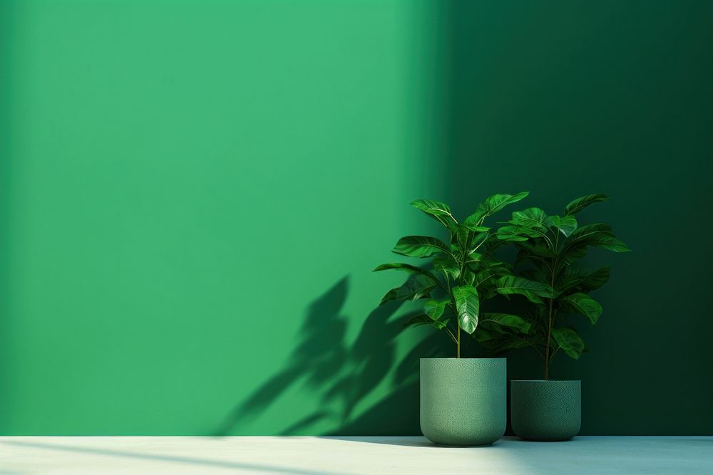 Minimal green background plant leaf houseplant. AI generated Image by rawpixel.
