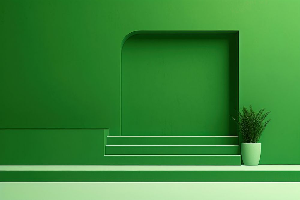 Minimal green background architecture plant wall. AI generated Image by rawpixel.