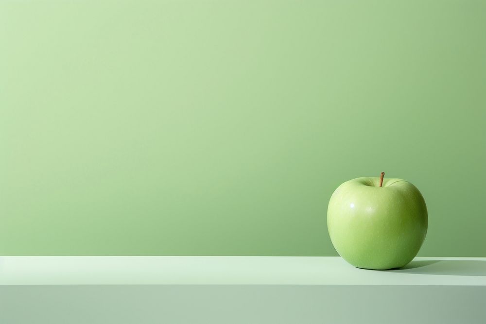 Minimal green background apple fruit plant. AI generated Image by rawpixel.