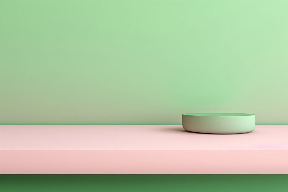 Minimal green background table porcelain furniture. AI generated Image by rawpixel.