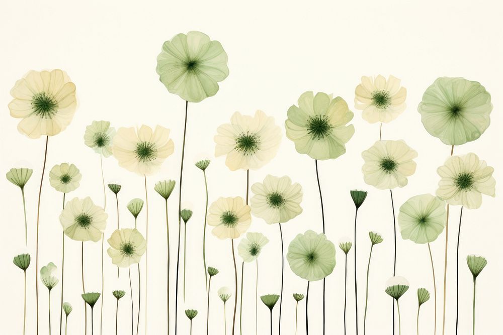 Green flowers backgrounds pattern plant. AI generated Image by rawpixel.