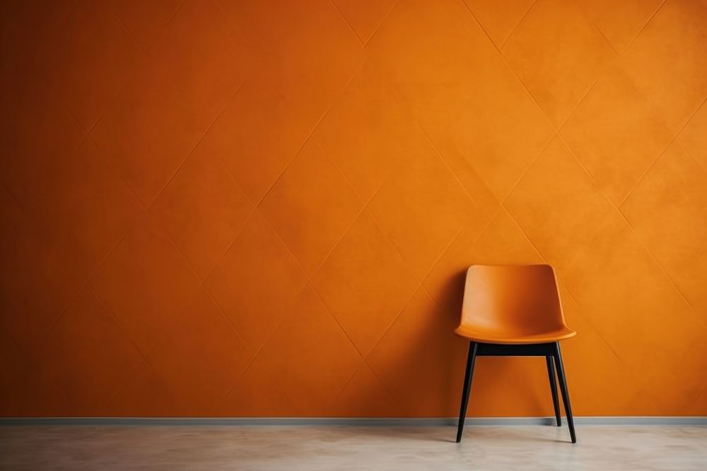 Orange wallpaper architecture furniture chair. | Free Photo - rawpixel
