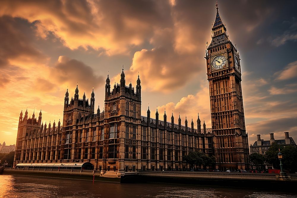 Tower of Big Ben tower architecture building. AI generated Image by rawpixel.