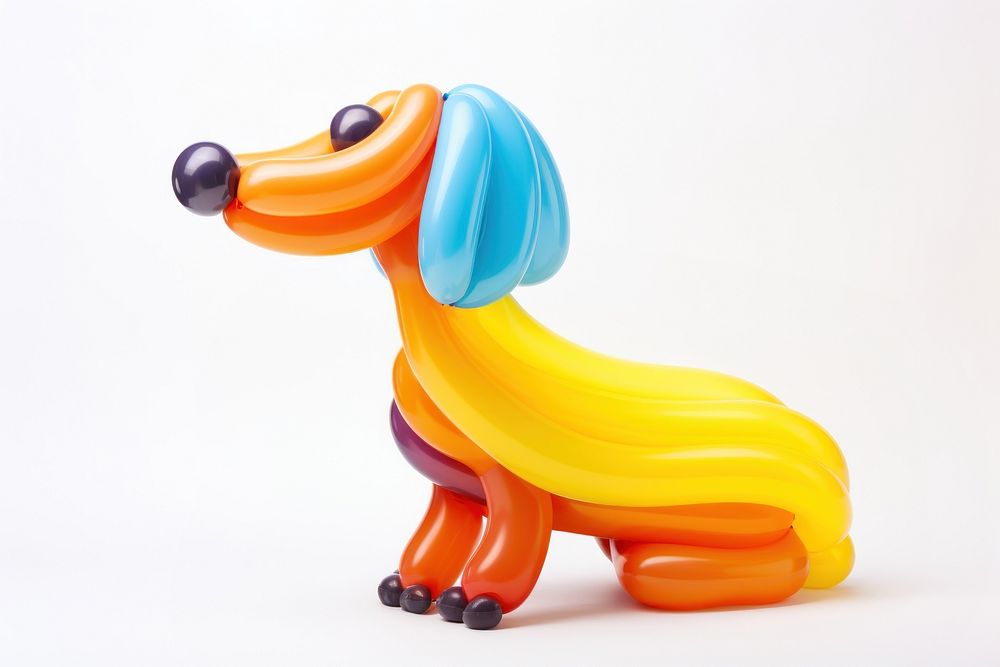 Balloon twisting in the shape of sausage dog figurine toy representation. AI generated Image by rawpixel.