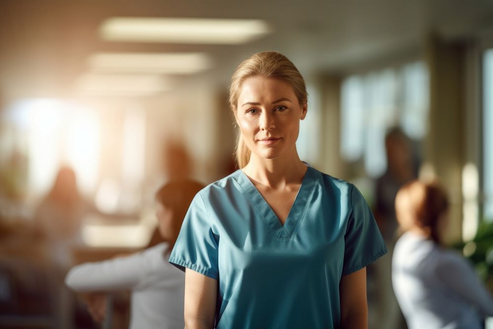 A nurse standing adult contemplation. AI generated Image by rawpixel.