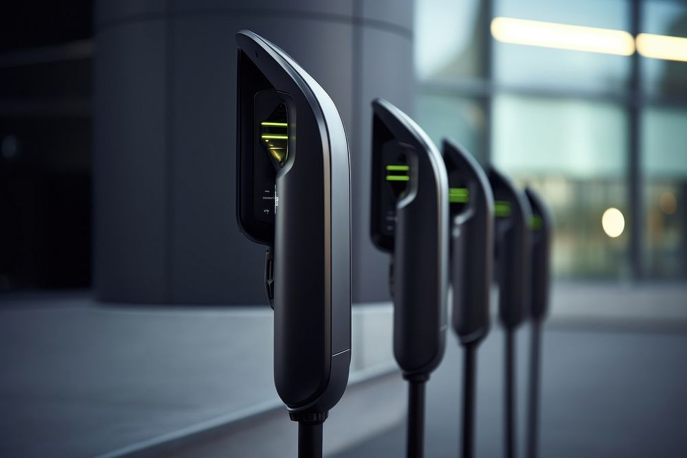 Electric car charger transportation electronics technology. AI generated Image by rawpixel.