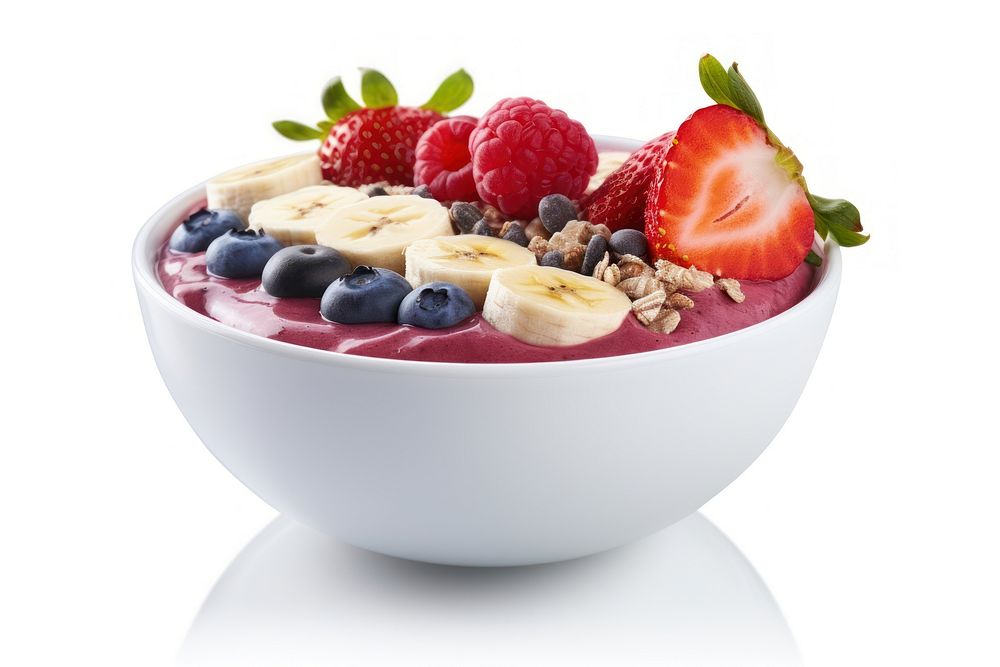 Acai bowl raspberry blueberry fruit. AI generated Image by rawpixel.