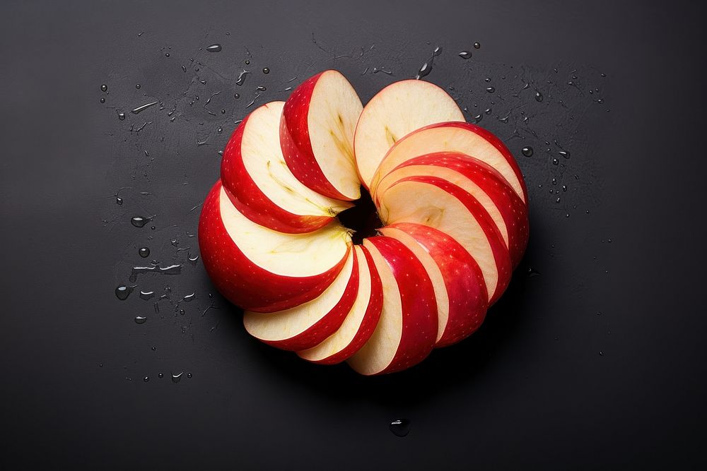 Apple cut in slices fruit plant food. AI generated Image by rawpixel.