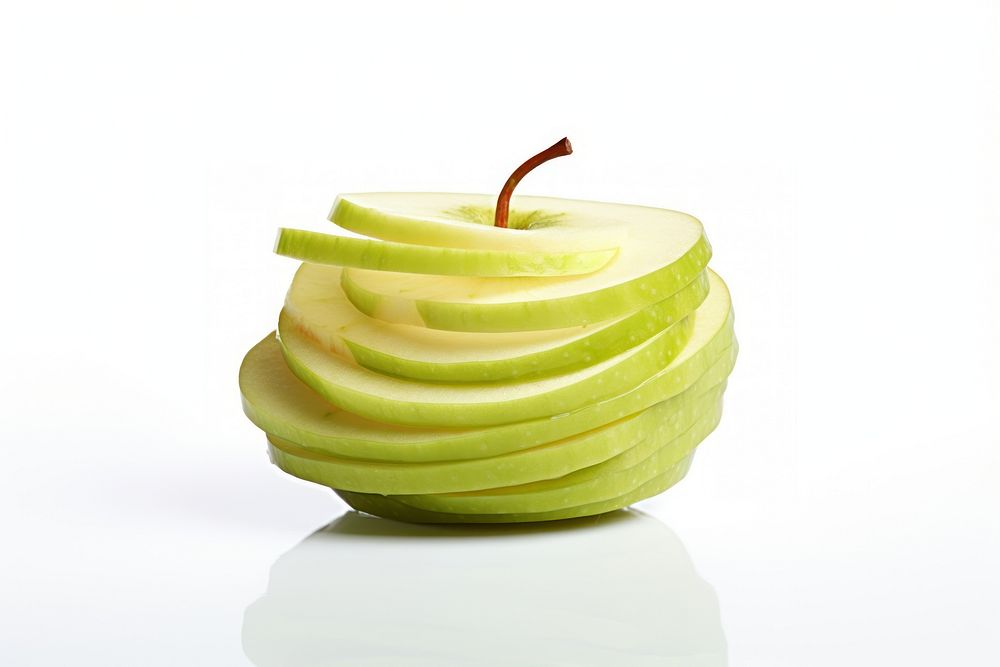 Apple peeled sliced spiral fruit plant food. AI generated Image by rawpixel.