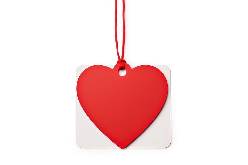 Valentine gift tag white background celebration accessories. AI generated Image by rawpixel.