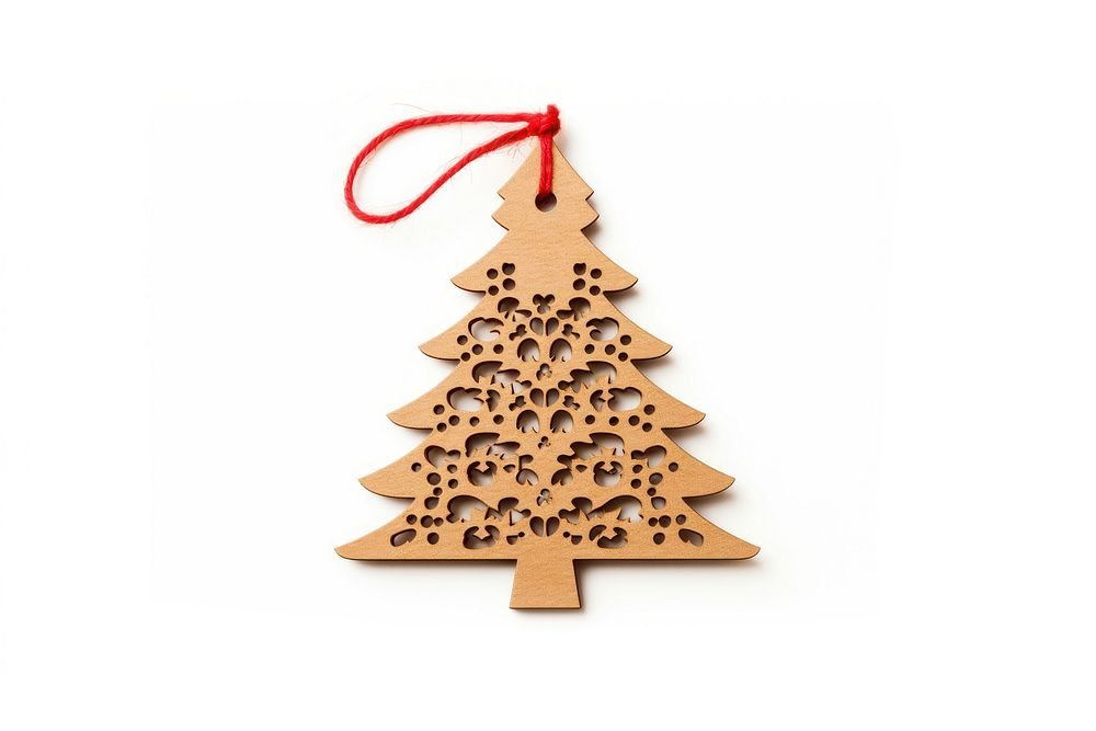 Christmas tree shaped gift tag white background gingerbread celebration. AI generated Image by rawpixel.