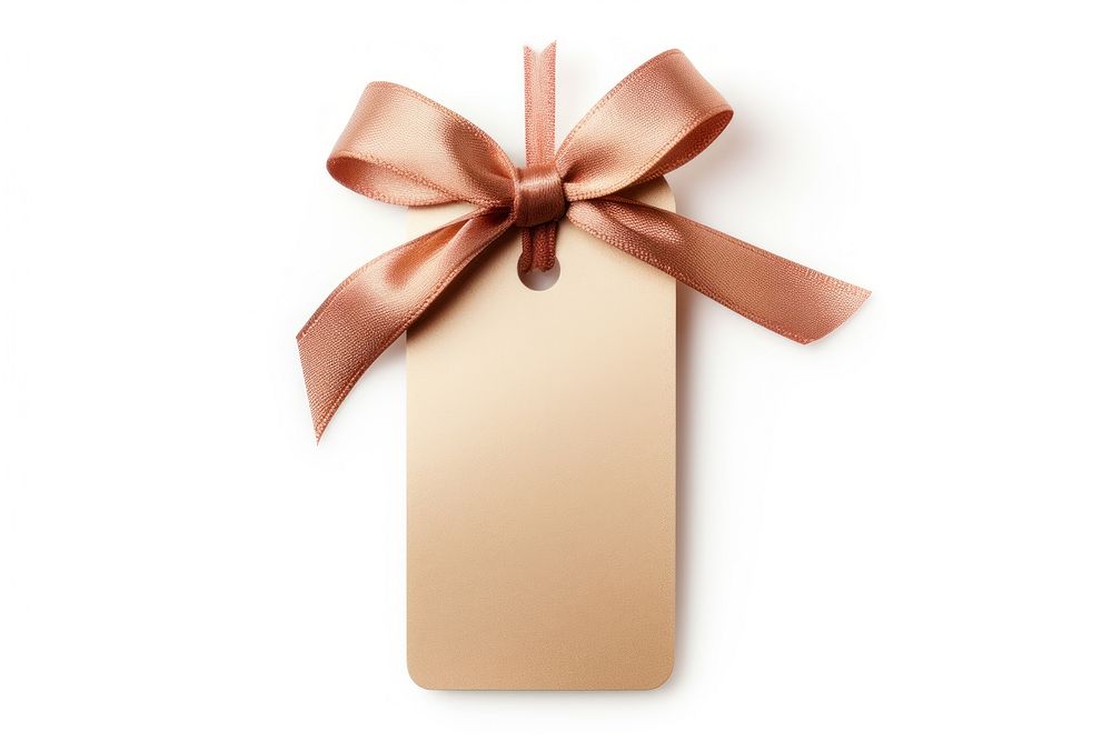 Gift tag ribbon tie white background. AI generated Image by rawpixel.