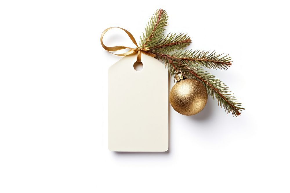 Gift tag christmas white background celebration. AI generated Image by rawpixel.